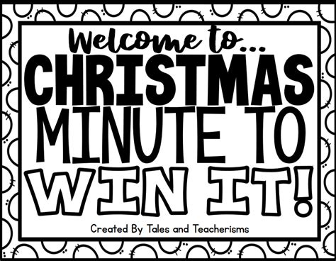 Winter Christmas Minute To Win It Challenges - TASK CARDS AND DISPLAY ...