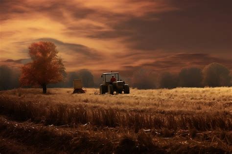 Premium Photo Hayride Through An Autumn Farm Field