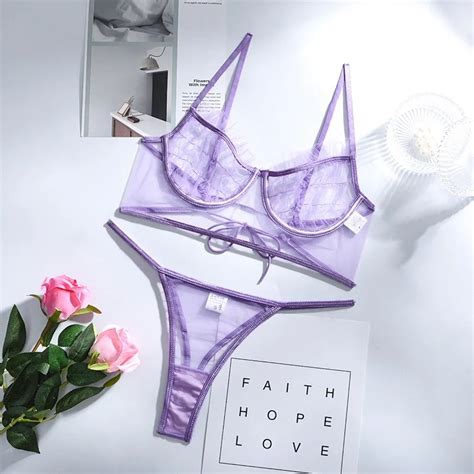 Lingerie Set Lace Lenceria Vendors Underwear Panties Transparency Women Femme Sexy Bra And