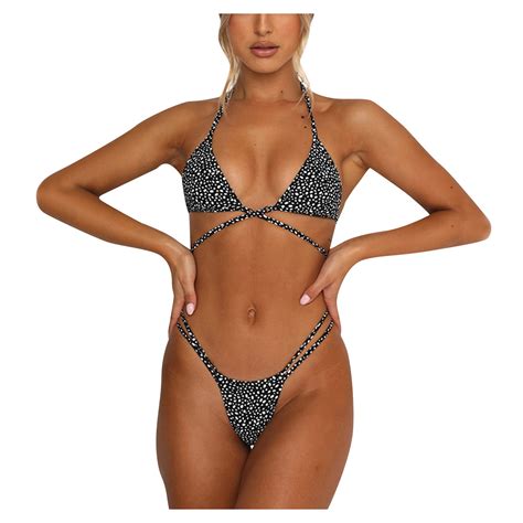 Czhjs Women S Thong Bikini Clearance Two Piece Summer Beach Outfit Sexy