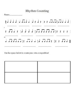 Rhythm Counting Worksheet By Ben Donohoo Teachers Pay Teachers