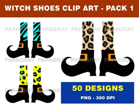 Halloween Witch Shoes Clipart 50 Designs Digital Download - Etsy