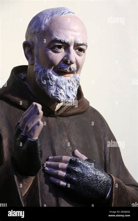 Statue Of Saint Padre Pio Church Of Notre Dame Du Perp Tuel