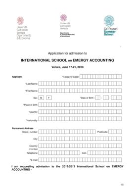 Fillable Online Unive Application Emergy Form 0 54 Mb Universit Ca