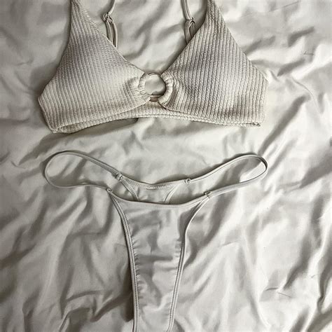 Small White Bikini Set W Top And Bottoms The Depop