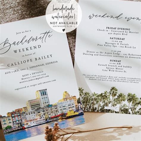 Peaches Bachelorette Invitation And Itinerary Template Georgia Etsy