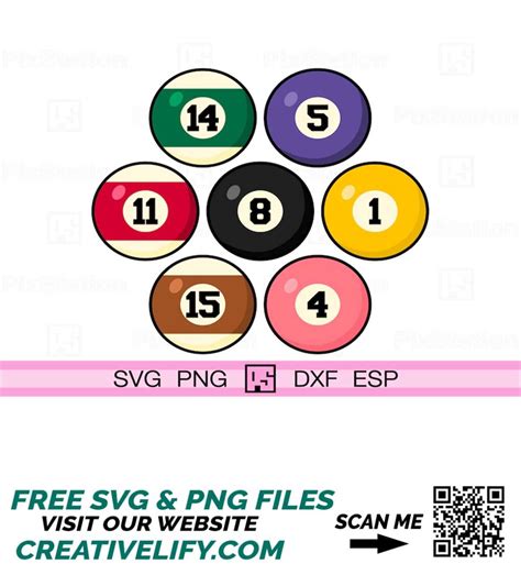 Classic Pool Balls Svg Bundle Pool Balls Svg Billiard Ball Inspire