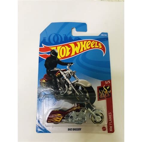 Hot Wheels Bad Bagger Motorcycle Red Flames Hw Flames Series Shopee Malaysia