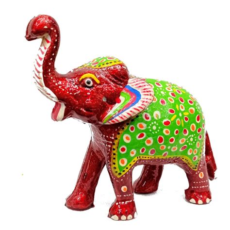 Elefante Indiano 15 Cm Pintado Vinhobichos De Decoraçãoloja Da Índia