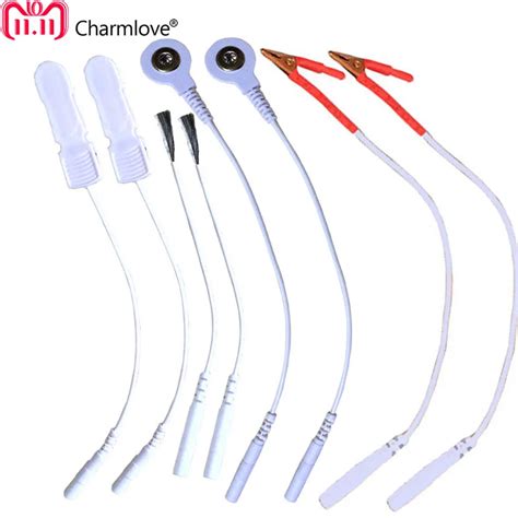 New 8pcs Shock Therapy Electro Sex Kit 4 Kind Lead Wires Adult Electric Shock Sex Product Tens