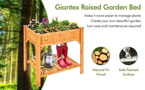 Giantex Raised Garden Bed Elevated Planter Box Kit With 8 Grids