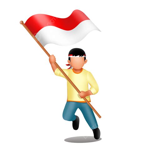 Gambar Tangan Pegang Bendera Merah Putih Png Animasi