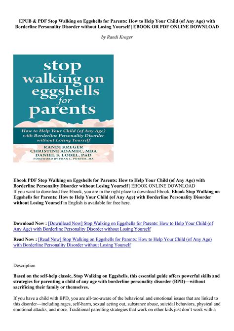 Download PDF Stop Walking on Eggshells for Parents: How to Help Your ...