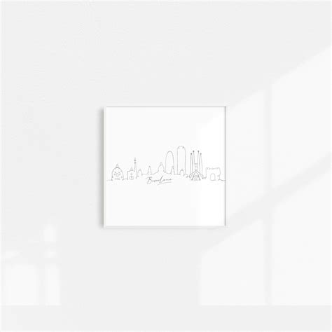 Barcelona Line Drawing City Line Drawing Line Drawing Single Line