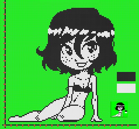 Sexy Lingery Black And White Plantilla Hama Beads Minecraft Pixel Art