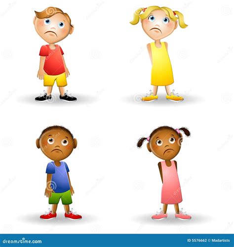 Sad Cartoon Children Stock Photography - Image: 5576662