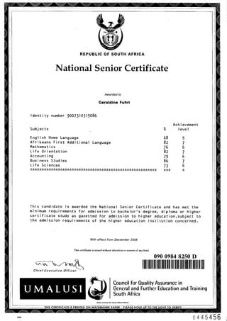 National Senior Certificate PDF