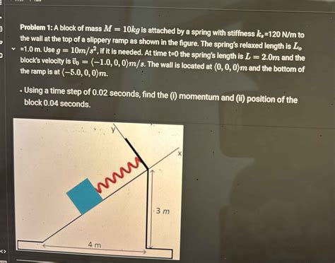 Solved Problem 1: A block of mass M=10kg ﻿is attached by a | Chegg.com