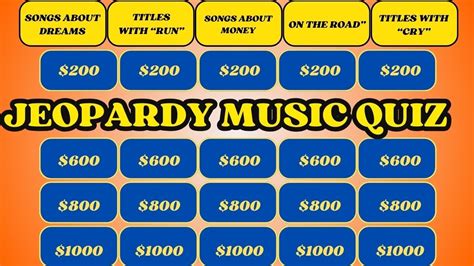 CAN YOU GUESS THE SONG JEOPARDY STYLE MUSIC QUIZ YouTube