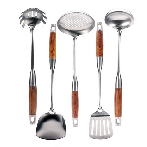 Cooking Utensil Sets Stainless Steel Rosewood Handle Stainless