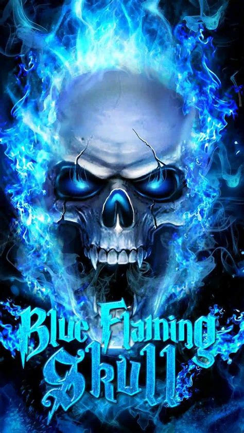 Blue Flaming Skull Love Mortal Purple Scary Skulls Sugar Vader