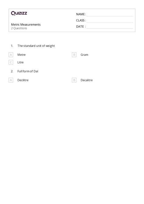50+ Metric Measurement worksheets for 3rd Class on Quizizz | Free ...