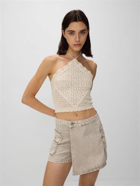 Pleteni Halter Top Boja Nude RESERVED 279BX 02X