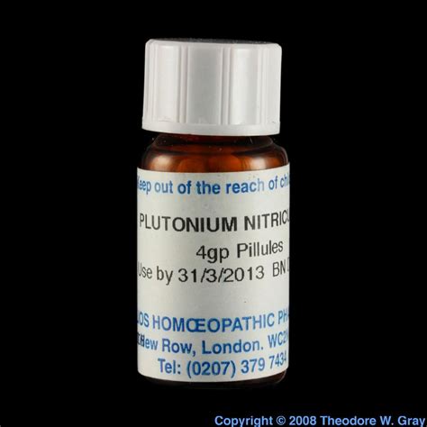 Homeopathic plutonium, a sample of the element Plutonium in the ...