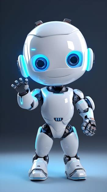 Premium AI Image A Round White Robot With Colorful Lights