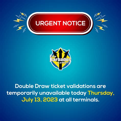 Double Draw ticket validations unavailable at all terminals | The