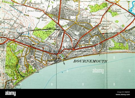 historic ordnance survey map  bournemouth dorset stock photo alamy