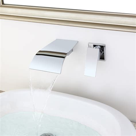 Milly Contemporary Chrome Finished Wall Mounted Waterfall Single Handle