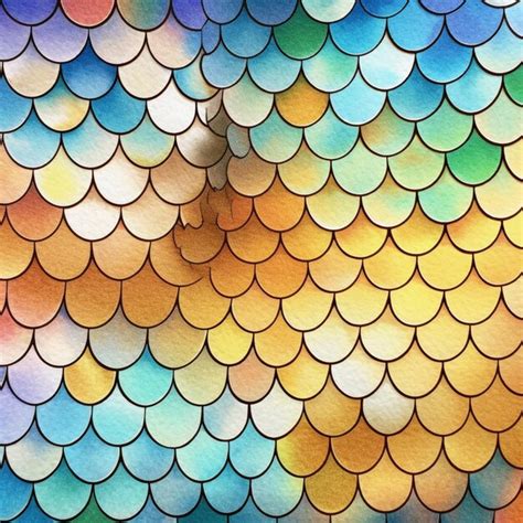 Premium Photo | A close up of a colorful fish scale pattern on a wall ...