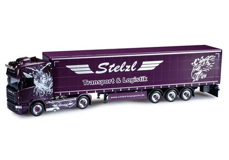 Herpa Scania R TL Gardinenplanen Sattelzug 30 Jahre Stelzl 911566