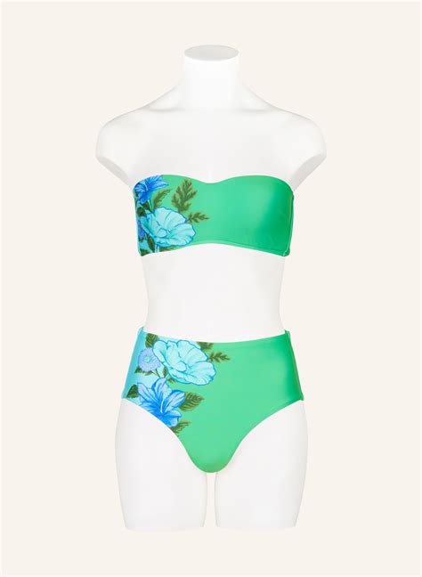 SEAFOLLY High Waist Bikini Hose GARDEN PARTY in grün türkis blau