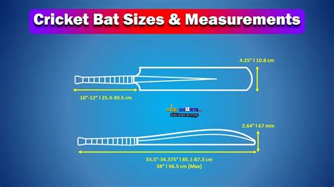 Cricket Bat Sizes And Measurements Visual Illustration Youtube