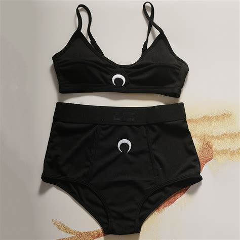 Women S Moon Embroidered Straps Corset Top Solid Color Party Bra Set New Sexy Push Up Bikini Set