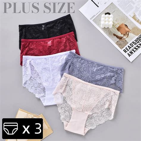 Pcs S Xl Plus Size Lace Lingerie Panties High Waist Women Underwear Floral Sexy Lingerie Soft