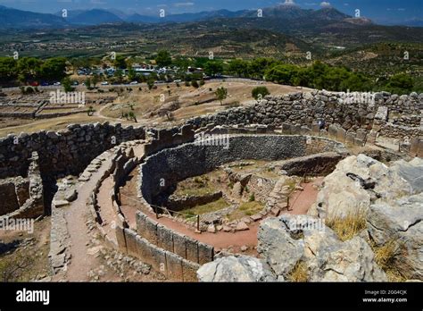 The Grave Circle A At The Ancient Mycenae Greece Stock Photo Alamy