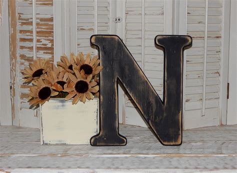 Wooden Letter N Distressed Wood Letters Made To Order Photo Props By Hensnesttreasures On Etsy