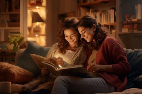 Premium Photo Candid Sof A Lesbian Couple Having A Cozy Generative Ai