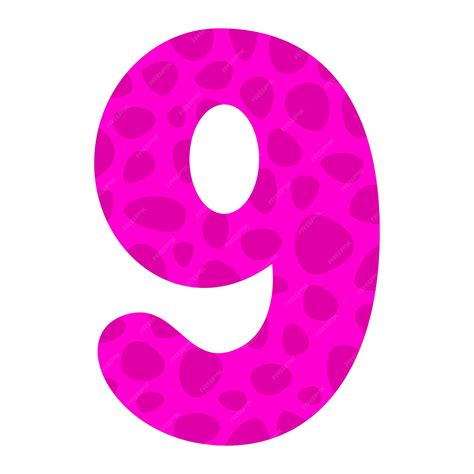 Premium Vector | 9 cartoon arabic numerals with prints ten digits of