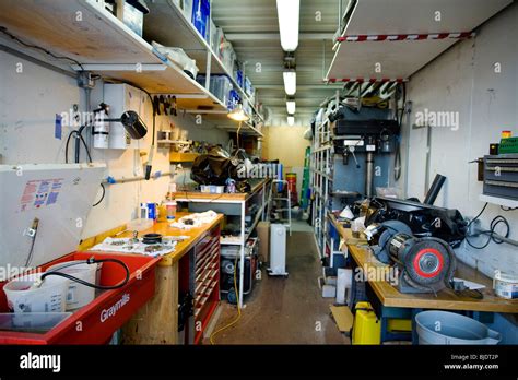An Improvised Workshop Built Inside A Shipping Container It Is Common