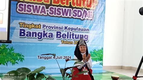 8 Peserta Ikuti Lomba Bertutur Siswa SD MI Tingkat Provinsi Babel