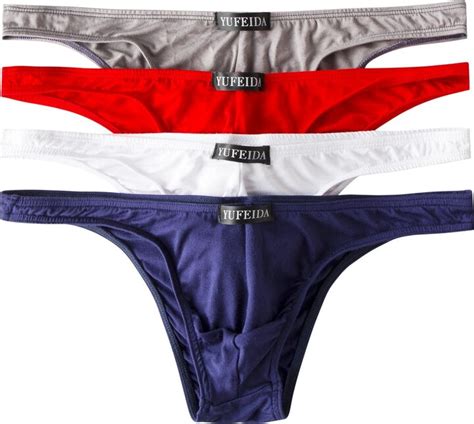 Yfd Men S Comfortable Modal Briefs G String Sexy Low Raise Bikini Thong Underwear Pack Of M