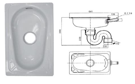 Чаша Генуя стальная с центральным сливом