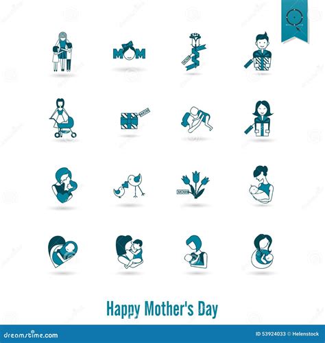 Buona Festa Della Mamma Icone Illustrazione Vettoriale Illustrazione