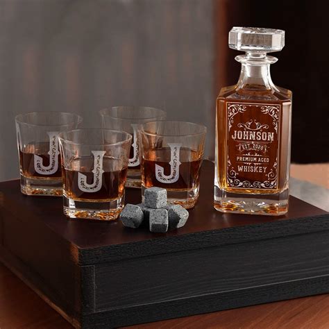 Juego De Decantador Y Vaso De Whisky De Cristal Personalizado