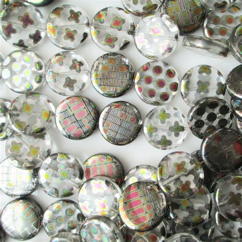 Czech Glass Coin Etsy