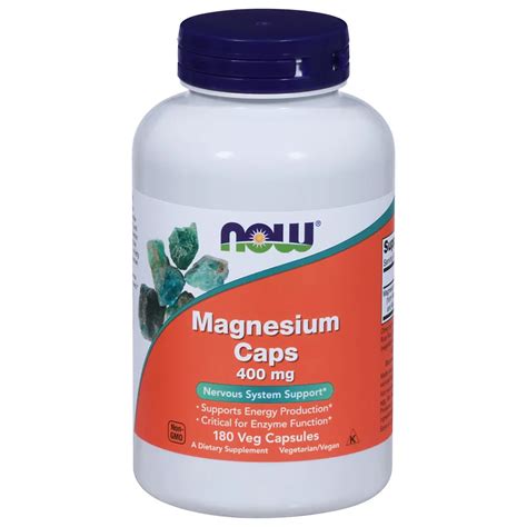 NOW Magnesium Caps 400 mg Capsules - Shop Minerals at H-E-B